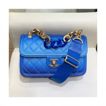 Chanel 2019 Woman Leather Small Tote Shoulder Bag 22CM - 샤넬 2019 여성용 레더 스몰 토트 숄더백,CHAB1032,22CM,블루