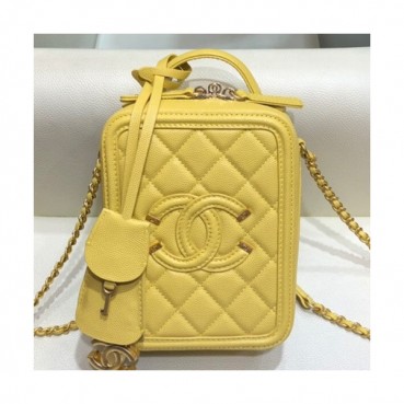 Chanel 2019 Woman Leather Tote Shoulder Bag,17CM - 샤넬 2019 여성용 레더 토트 숄더백,CHAB1016,17CM,옐로우