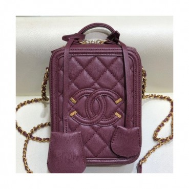 Chanel 2019 Woman Leather Tote Shoulder Bag,17CM - 샤넬 2019 여성용 레더 토트 숄더백,CHAB1015,17CM,와인