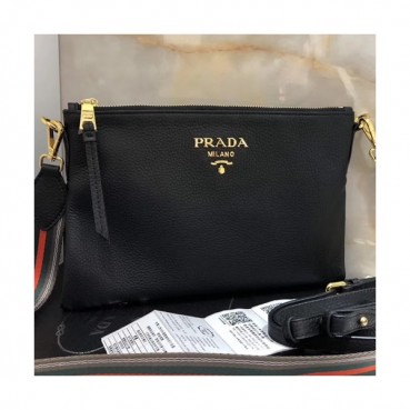 Prada 2019 Leather Shoulder Bag,29.5cm - 프라다 2019 남성용 레더  숄더백 ,1BH050,29.5cm,블랙