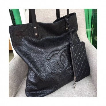 Chanel 2019 Leather Shoulder Shopper Bag,36CM - 샤넬 2019 레더 숄더 쇼퍼백,CHAB0998,36CM,블랙
