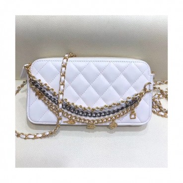 Chanel 2019 Leather Chain Shoulder Bag,19CM - 샤넬 2019 레더 체인 숄더백,CHAB0988,19CM,화이트