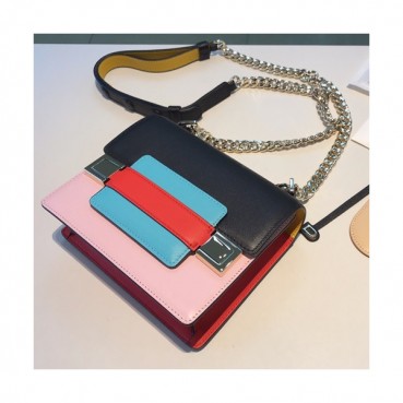 Delvaux 2019 Leather Shoulder Bag,18CM - 델보 2019 레더 숄더백,DVB0326 .18CM,블랙+핑크