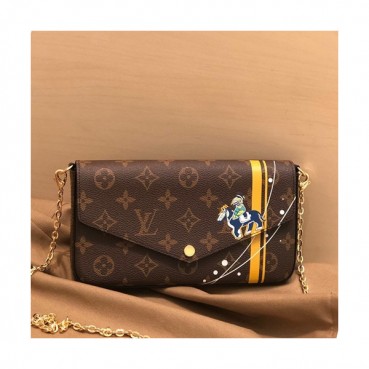 Louis Viutton 2019 Pochette Monogram Felice Chain Shouder Bag ,21cm - 루이비통 2019 포쉐트 모노그램 펠리시 체인 숄더백 M61276,LOUB1485 ,21cm,브라운