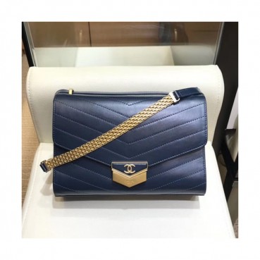 Chanel 2019 Leather Women Large Shoulder Bag,23CM - 샤넬 2019 레더 여성용 라지 숄더백,CHAB0937,23CM,네이비