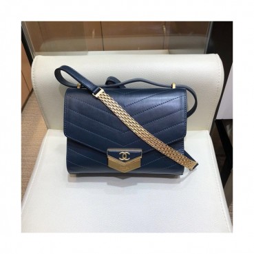 Chanel 2019 Leather Women Small Shoulder Bag,19CM - 샤넬 2019 레더 여성용 스몰 숄더백,CHAB0936,19CM,네이비