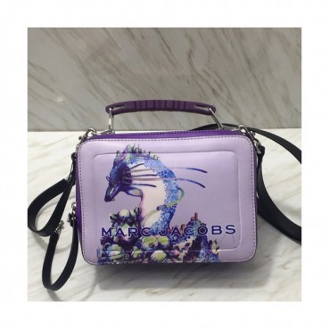 Mark Jacobs 2019 Leather Women Box Tote Shoulder Bag,23cm - 마크제이콥스 2019 레더 여성용 박스 토트 숄더백,MJB0086,23cm,퍼플