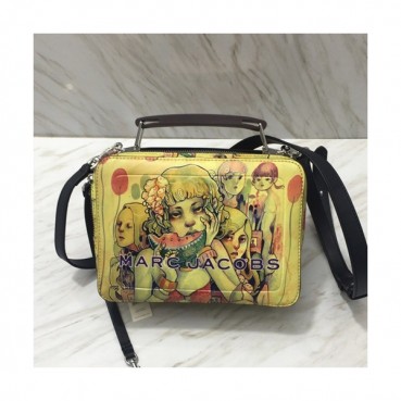 Mark Jacobs 2019 Leather Women Box Tote Shoulder Bag,23cm - 마크제이콥스 2019 레더 여성용 박스 토트 숄더백,MJB0084 ,23cm,옐로우