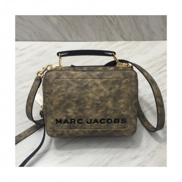 Mark Jacobs 2019 Leather Women Box Tote Shoulder Bag,23cm - 마크제이콥스 2019 레더 여성용 박스 토트 숄더백,MJB0080 ,23cm,카키