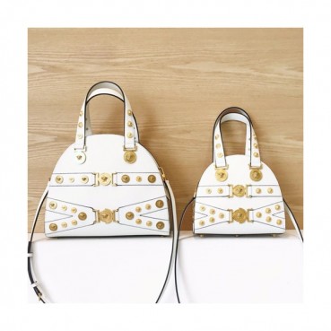 Versace 2019 Tribute Leather Tote Shoulder Bag,22/31CM - 베르사체 2019 트리뷰트 여성용 레더 토트 숄더백 ,VERB0064,22/31CM,화이트