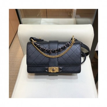 Chanel 2019 Leather Small Shoulder Bag ,22CM - 샤넬 2019 레더 여성용 스몰 숄더백  CHAB0920,22CM,블랙