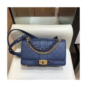 Chanel 2019 Leather Small Shoulder Bag ,22CM - 샤넬 2019 레더 여성용 스몰 숄더백  CHAB0917,22CM,블루