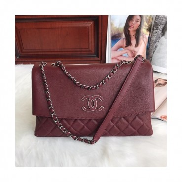 Chanel 2019 Women Leather Chain Shoulder Bag ,32CM - 샤넬 2019 여성용 레더 체인 숄더백,CHAB0862,32CM,와인