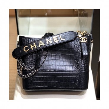 Chanel 2018 Gabrielle Hobo Leather Shoulder Bag ,28CM - 샤넬 2018 가브리엘 호보 레더 숄더백,CHAB0858,28CM,블랙