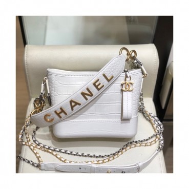 Chanel 2018 Gabrielle Hobo Leather Shoulder Bag ,20CM - 샤넬 2018 가브리엘 호보 레더 숄더백,CHAB0857,20CM,화이트