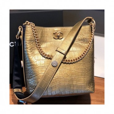 Chanel 2019 Women Leather Shoulder Bag ,23CM - 샤넬 2019 여성용 레더 숄더백 CHAB0844,23CM,옐로우골드