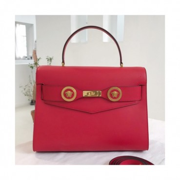 Versace 2019 Women Leather Tote Shoulder Bag,32CM - 베르사체 2019 여성용 레더 토트 숄더백 ,VERB0062,32CM,레드