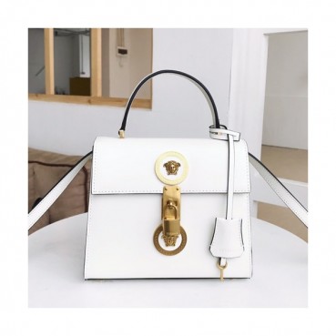Versace 2019 Women Leather Tote Shoulder Bag,20.5CM - 베르사체 2019 여성용 레더 토트 숄더백 ,VERB0061,20.5CM,화이트