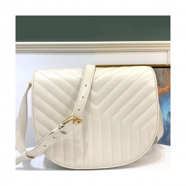 Saint Laurent 2019 Leather Shoulder Bag,26.5CM - 입생로랑 2019 레더 여성용 숄더백,3715, SLB0435,26.5CM,화이트