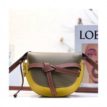 Loewe 2019 Gate Small Shoulder Bag,20CM - 로에베 2019 게이트 스몰 숄더백 ,LOEB0258, 20CM,올리브+옐로우