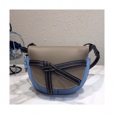Loewe 2019 Gate Small Shoulder Bag,20CM - 로에베 2019 게이트 스몰 숄더백 ,LOEB0252, 20CM,그레이+블루