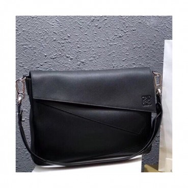 Loewe 2019 Puzzle Messenger Shoulder Bag, 36.5CM - 로에베 2019 남성용 퍼즐 메신저 숄더백 ,LOEB0220, 36.5CM, 블랙