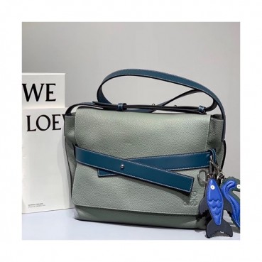 Loewe 2019 Messenger Shoulder Bag, 32CM - 로에베 2019 남성용 메신저 숄더백 ,LOEB0206, 32CM,그레이그린