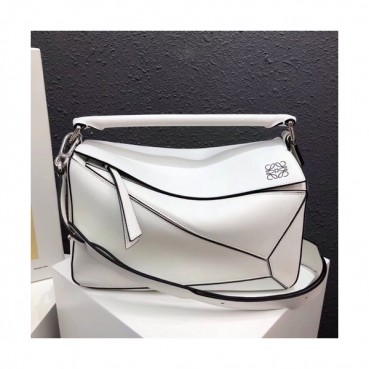 Loewe 2019 Puzzle Medium Shoulder Bag, 29CM - 로에베 2019 퍼즐 미듐 숄더백 ,LOEB0193, 29CM,화이트