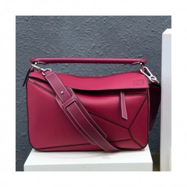 Loewe 2019 Puzzle Medium Shoulder Bag, 29CM - 로에베 2019 퍼즐 미듐 숄더백 ,LOEB0190, 29CM,다크레드