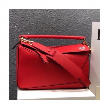 Loewe 2019 Puzzle Medium Shoulder Bag, 29CM - 로에베 2019 퍼즐 미듐 숄더백 ,LOEB0189, 29CM,레드