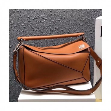 Loewe 2019 Puzzle Medium Shoulder Bag, 29CM - 로에베 2019 퍼즐 미듐 숄더백 ,LOEB0187, 29CM,브라운