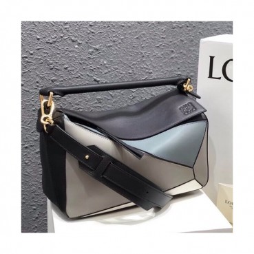Loewe 2019 Puzzle Medium Shoulder Bag, 29CM - 로에베 2019 퍼즐 미듐 숄더백 ,LOEB0186, 29CM,그레이+블루