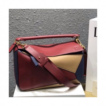 Loewe 2019 Puzzle Medium Shoulder Bag, 29CM - 로에베 2019 퍼즐 미듐 숄더백 ,LOEB0185, 29CM,와인