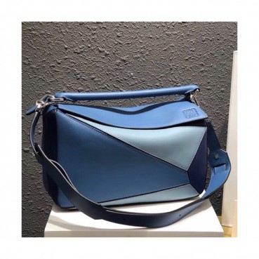 Loewe 2019 Puzzle Medium Shoulder Bag, 29CM - 로에베 2019 퍼즐 미듐 숄더백 ,LOEB0180, 29CM,블루