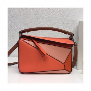 Loewe 2019 Puzzle Medium Shoulder Bag, 29CM - 로에베 2019 퍼즐 미듐 숄더백 ,LOEB0176, 29CM,오렌지+핑크