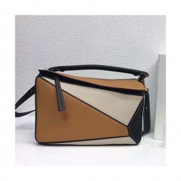 Loewe 2019 Puzzle Medium Shoulder Bag, 29CM - 로에베 2019 퍼즐 미듐 숄더백 ,LOEB0173, 29CM,연브라운