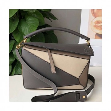 Loewe 2019 Puzzle Medium Shoulder Bag, 29CM - 로에베 2019 퍼즐 미듐 숄더백 ,LOEB0168, 29CM,다크그레이