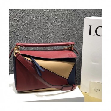 Loewe 2019 Puzzle Small Shoulder Bag, 24CM - 로에베 2019 퍼즐 스몰 숄더백 ,LOEB0160, 24CM,와인