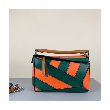 Loewe 2019 Puzzle Small Shoulder Bag, 24CM - 로에베 2019 퍼즐 스몰 숄더백 ,LOEB0153, 24CM,오렌지+그린