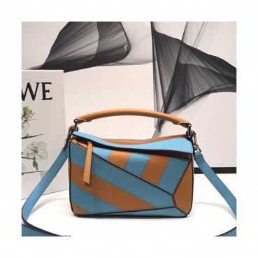Loewe 2019 Puzzle Small Shoulder Bag, 24CM - 로에베 2019 퍼즐 스몰 숄더백 ,LOEB0150, 24CM,블루