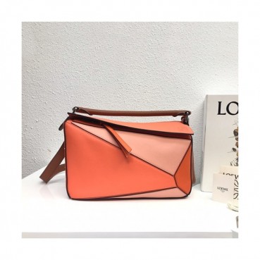 Loewe 2019 Puzzle Small Shoulder Bag, 24CM - 로에베 2019 퍼즐 스몰 숄더백 ,LOEB0145, 24CM,오렌지+핑크