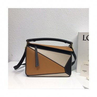 Loewe 2019 Puzzle Small Shoulder Bag, 24CM - 로에베 2019 퍼즐 스몰 숄더백 ,LOEB0142, 24CM,브라운