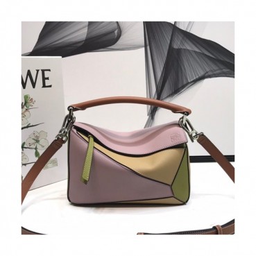 Loewe 2019 Puzzle Small Shoulder Bag, 24CM - 로에베 2019 퍼즐 스몰 숄더백 ,LOEB0135, 24CM,연퍼플+연두