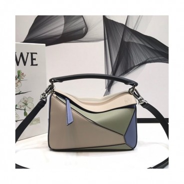 Loewe 2019 Puzzle Small Shoulder Bag, 24CM - 로에베 2019 퍼즐 스몰 숄더백 ,LOEB0134, 24CM,베이지+카키