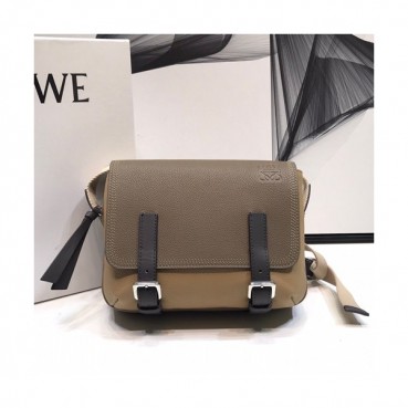 Loewe 2019 Military Messenger Shoulder Bag, 24.5CM - 로에베 2019 밀리터리 남성용 메신저 숄더백 ,LOEB0046, 24.5CM, 베이지+카키브라운