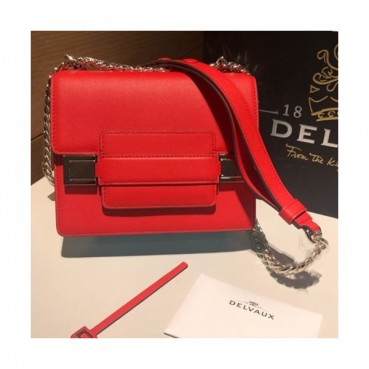 Delvaux 2019 Leather Shoulder Bag,18CM - 델보 2019 레더 숄더백,DVB0320 .18CM,레드