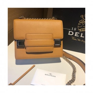 Delvaux 2019 Leather Shoulder Bag,18CM - 델보 2019 레더 숄더백,DVB0319 .18CM,카멜