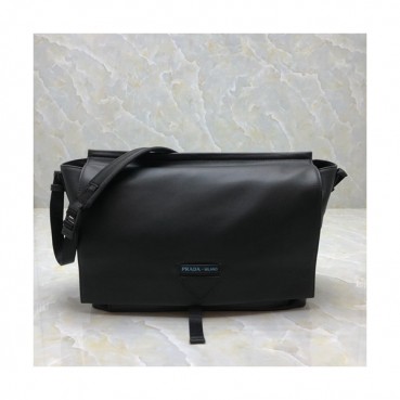 Prada 2019 Leather Shoulder Bag,35CM - 프라다 2019 레더 남성용 숄더백,PRAB0053,35cm,블랙