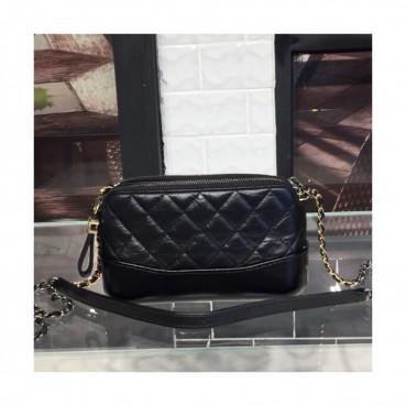 Chanel Women Gabrielle Leather Chain Shoulder Bag ,18CM - 샤넬 여성용 가브리엘 레더 체인 숄더백,CHAB0823,18CM,블랙