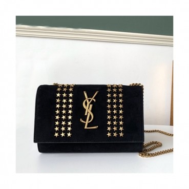 Saint Laurent 2019 Suede Shoulder Bag,20CM - 입생로랑 2019 스웨이드 여성용 숄더백,8529, SLB0420,20CM,블랙
